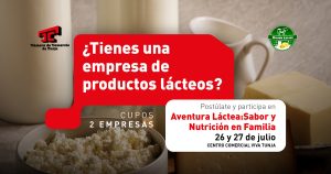 Participantes en Aventura Láctea VIVA Tunja mostrando productos lácteos locales