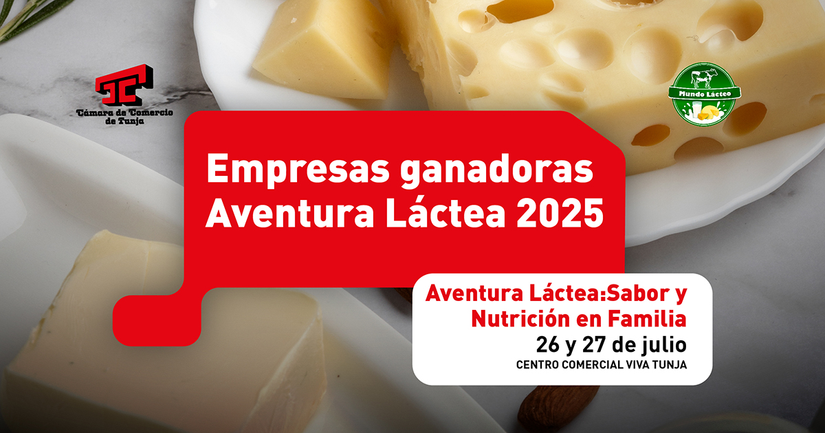 Empresas ganadoras Aventura Láctea Tunja 2025 en su stand de exposición.
