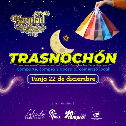 programación navideña 2025, que incluye novenas del 16 al 18 de diciembre y el Gran Trasnochón Comercial el 22 de diciembre, una invitación para que los tunjanos disfruten las tradiciones decembrinas y apoyen al comercio local con sus compras navideñas.
