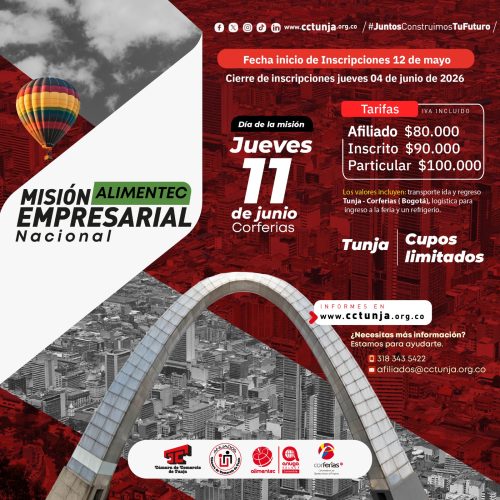 La invitación está dirigida especialmente a empresarios del sector alimentos, bebidas, gastronomía, transformación alimentaria, empaques, comercialización y emprendimientos relacionados con esta industria