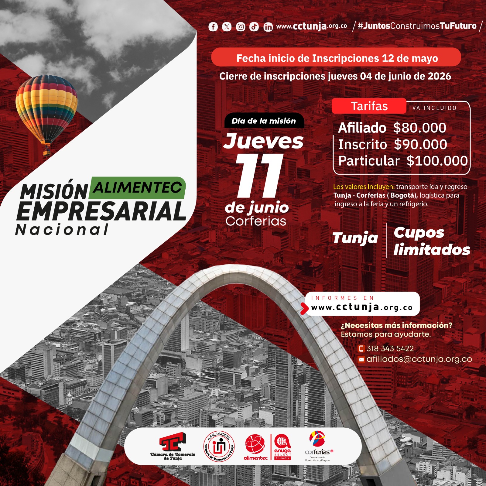 La invitación está dirigida especialmente a empresarios del sector alimentos, bebidas, gastronomía, transformación alimentaria, empaques, comercialización y emprendimientos relacionados con esta industria