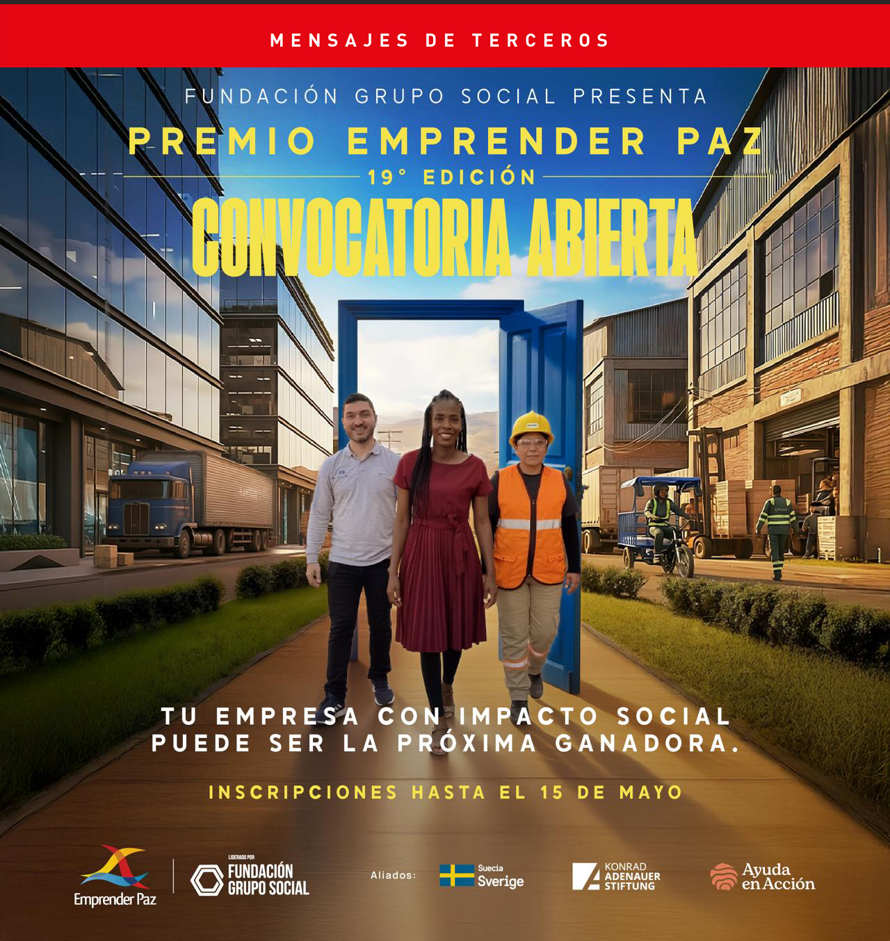 Las empresas interesadas pueden realizar su proceso de postulación a través de www.emprenderpaz.org