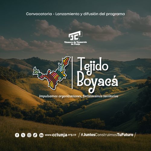 Tejido Boyacá nace como una apuesta de la Cámara de Comercio de Tunja para responder a retos identificados en las asociaciones del territorio relacionados con gobernanza organizacional, formalización, acceso a financiación, comercialización y formulación de proyectos