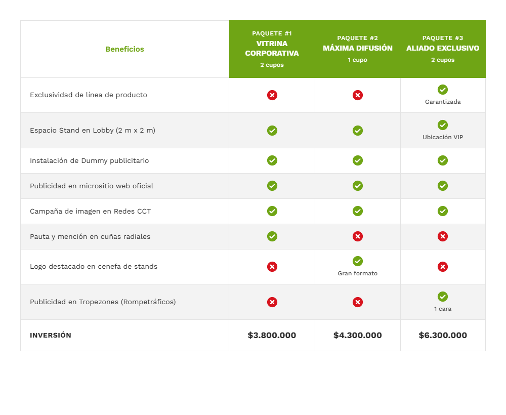 TABLA DE PRECIOS