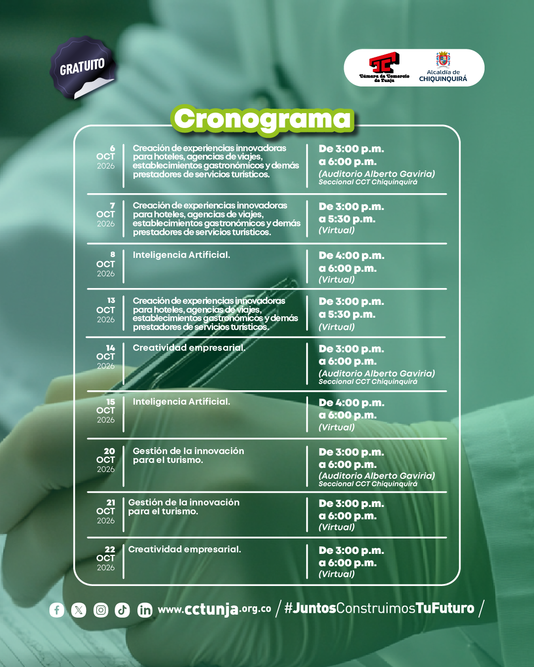 WEB CRONOGRAMA TALLER GRATUITO NTS USNA Y NTC 6496 2DA FASE WEB CRONOGRAMA TALLER GRATUITO NTS USNA Y NTC 6496 2DA FASE
